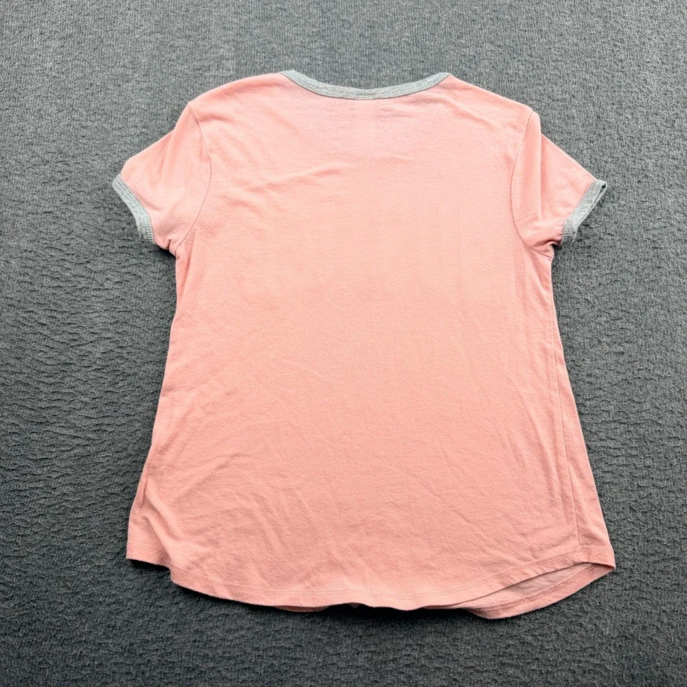 Justice Girls Size 8 Pink Flip Sequin Short‎ Sleeve Ringer Tee Shirt